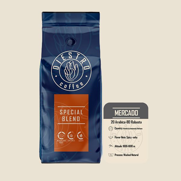 دانه قهوه اسپرسو 20٪ عربیکا-80% روبوستا 1 کیلوگرم